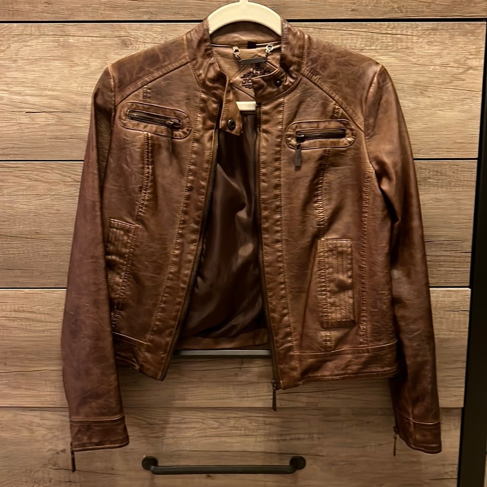 Joujou brown leather jacket XS